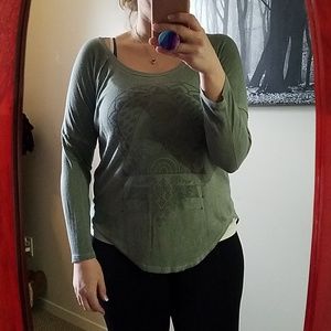 Thin soft 3/4 sleeve juniors top